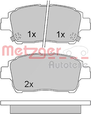 Metzger Bremsbelagsatz, Scheibenbremse [Hersteller-Nr. 1170322] für Toyota von METZGER