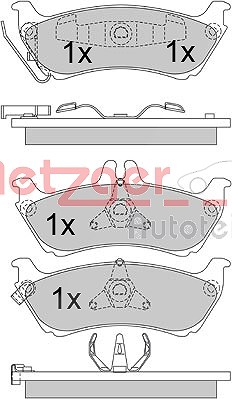 Metzger Bremsbelagsatz, Scheibenbremse [Hersteller-Nr. 1170339] für Mercedes-Benz von METZGER