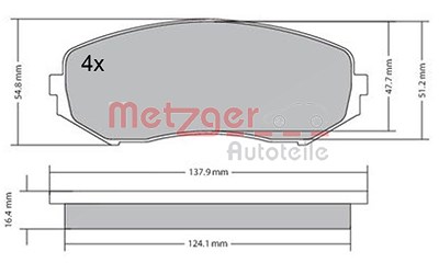 Metzger Bremsbelagsatz, Scheibenbremse [Hersteller-Nr. 1170357] für Suzuki von METZGER