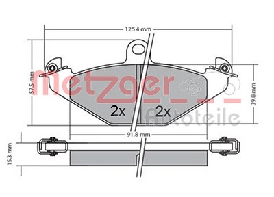 Metzger Bremsbelagsatz, Scheibenbremse [Hersteller-Nr. 1170362] für Renault von METZGER