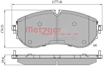 Metzger Bremsbelagsatz, Scheibenbremse [Hersteller-Nr. 1170898] für Man, VW von METZGER