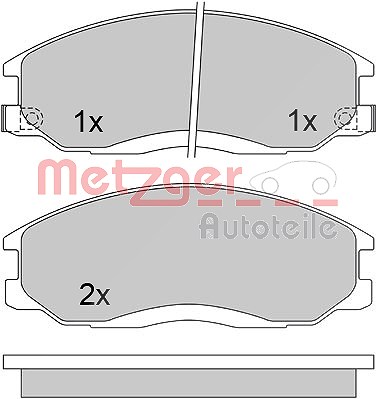 Metzger Bremsbelagsatz, Scheibenbremse [Hersteller-Nr. 1170402] für Hyundai, Ssangyong von METZGER