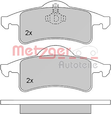 Metzger Bremsbelagsatz, Scheibenbremse [Hersteller-Nr. 1170254] für Jeep von METZGER