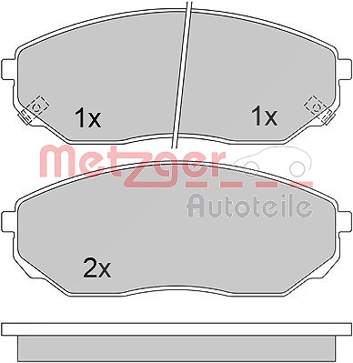 Metzger Bremsbelagsatz, Scheibenbremse [Hersteller-Nr. 1170297] für Kia von METZGER