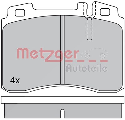 Metzger Bremsbelagsatz, Scheibenbremse [Hersteller-Nr. 1170374] für Mercedes-Benz von METZGER