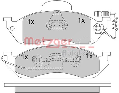 Metzger Bremsbelagsatz, Scheibenbremse [Hersteller-Nr. 1170281] für Mercedes-Benz von METZGER