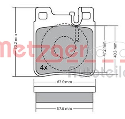 Metzger Bremsbelagsatz, Scheibenbremse [Hersteller-Nr. 1170123] für Chrysler, Mercedes-Benz von METZGER