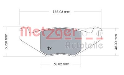 Metzger Bremsbelagsatz, Scheibenbremse [Hersteller-Nr. 1170257] für Seat, VW von METZGER