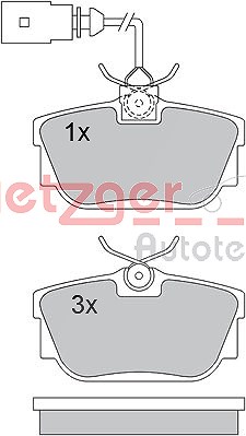 Metzger Bremsbelagsatz, Scheibenbremse [Hersteller-Nr. 1170109] für VW von METZGER