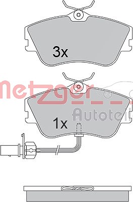 Metzger Bremsbelagsatz, Scheibenbremse [Hersteller-Nr. 1170376] für VW von METZGER