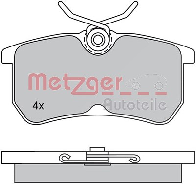 Metzger Bremsbelagsatz Hinterachse [Hersteller-Nr. 1170025] für Ford von METZGER