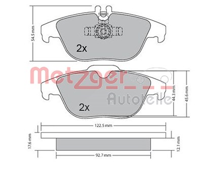 Metzger Bremsbelagsatz Hinterachse [Hersteller-Nr. 1170132] für Mercedes-Benz von METZGER