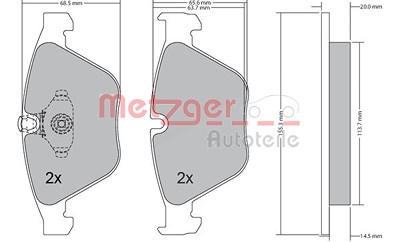 Metzger Bremsbelagsatz Vorderachse [Hersteller-Nr. 1170168] für BMW von METZGER