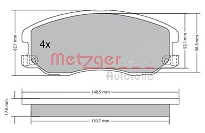 Metzger Bremsbelagsatz Vorderachse [Hersteller-Nr. 1170358] für Chevrolet, Opel von METZGER