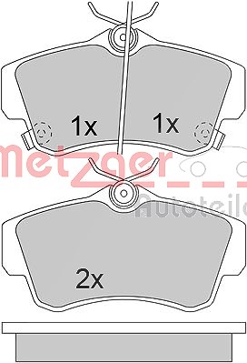 Metzger Bremsbelagsatz Vorderachse [Hersteller-Nr. 1170459] für Chrysler, Dodge von METZGER