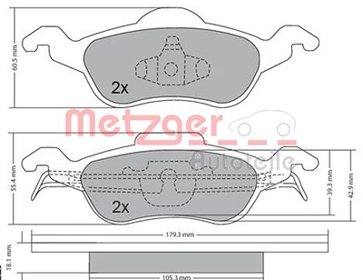 Metzger Bremsbelagsatz Vorderachse [Hersteller-Nr. 1170038] für Ford von METZGER