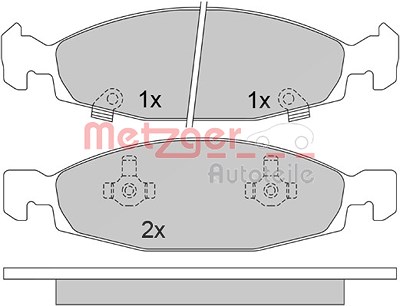 Metzger Bremsbelagsatz Vorderachse [Hersteller-Nr. 1170631] für Jeep von METZGER