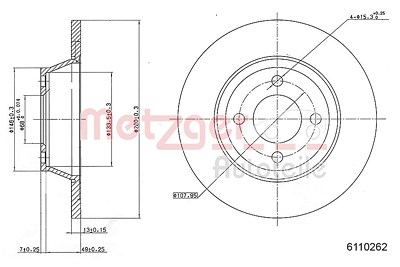 Metzger Bremsscheibe [Hersteller-Nr. 6110262] für Audi von METZGER