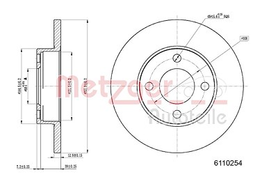 Metzger Bremsscheibe [Hersteller-Nr. 6110254] für Audi von METZGER