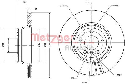 Metzger Bremsscheibe [Hersteller-Nr. 6110632] für BMW von METZGER