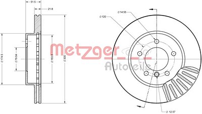 Metzger Bremsscheibe [Hersteller-Nr. 6110149] für BMW von METZGER