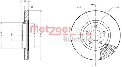 Metzger Bremsscheibe [Hersteller-Nr. 6110709] für Chrysler von METZGER