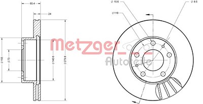 Metzger Bremsscheibe [Hersteller-Nr. 6110104] für Peugeot, Citroën, Fiat von METZGER