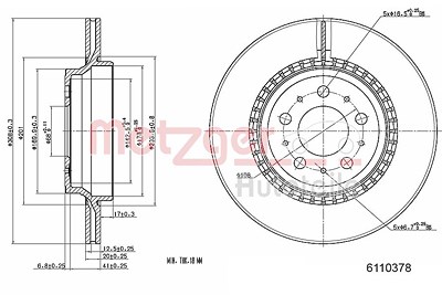 Metzger Bremsscheibe [Hersteller-Nr. 6110378] für Volvo von METZGER