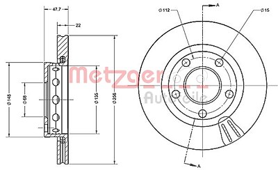 Metzger Bremsscheibe [Hersteller-Nr. 6110402] für Audi, VW von METZGER