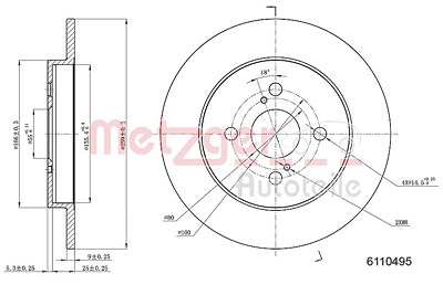 Metzger Bremsscheibe [Hersteller-Nr. 6110495] für Aston Martin, Toyota von METZGER