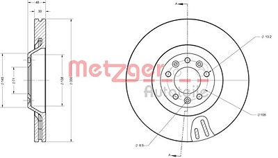 Metzger 1x Bremsscheibe [Hersteller-Nr. 6110598] für Citroën, Peugeot von METZGER