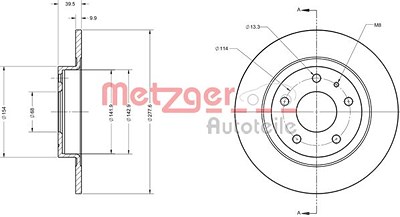 Metzger Bremsscheibe [Hersteller-Nr. 6110740] für Mazda von METZGER