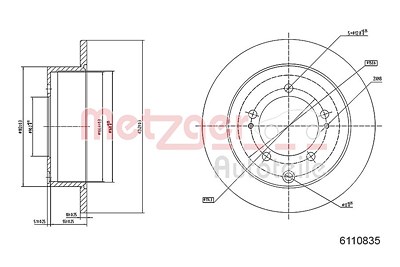 Metzger Bremsscheibe [Hersteller-Nr. 6110835] für Mitsubishi von METZGER