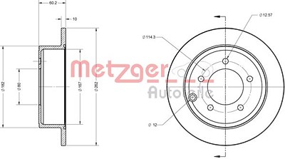 Metzger Bremsscheibe Hinterachse Voll [Hersteller-Nr. 6110122] für Chrysler, Dodge, Jeep von METZGER