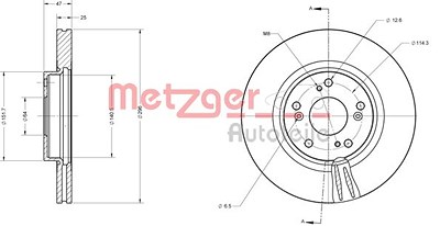 Metzger Bremsscheibe [Hersteller-Nr. 6110706] für Honda von METZGER