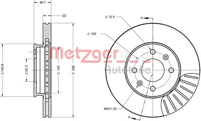 Metzger Bremsscheibe [Hersteller-Nr. 6110707] für Hyundai, Kia von METZGER