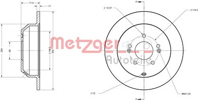 Metzger Bremsscheibe [Hersteller-Nr. 6110460] für Hyundai, Kia von METZGER