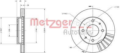 Metzger Bremsscheibe [Hersteller-Nr. 6110248] für Volvo, Hyundai, Mitsubishi von METZGER