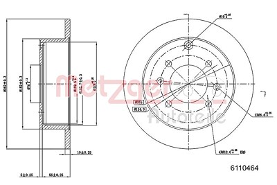 Metzger Bremsscheibe [Hersteller-Nr. 6110464] für Hyundai, Kia von METZGER