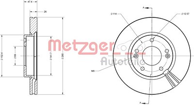 Metzger Bremsscheibe [Hersteller-Nr. 6110076] für Kia, Hyundai von METZGER