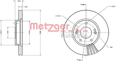 Metzger Bremsscheibe [Hersteller-Nr. 6110738] für Hyundai, Kia von METZGER