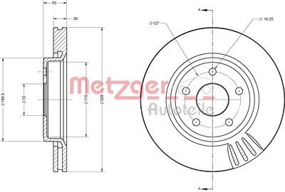 Metzger 1x Bremsscheibe [Hersteller-Nr. 6110086] für Jeep von METZGER