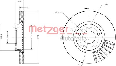 Metzger Bremsscheibe [Hersteller-Nr. 6110229] für Mazda von METZGER