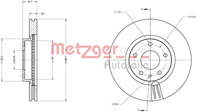 Metzger Bremsscheibe [Hersteller-Nr. 6110730] für Mazda von METZGER