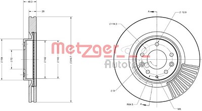 Metzger Bremsscheibe [Hersteller-Nr. 6110737] für Mazda von METZGER