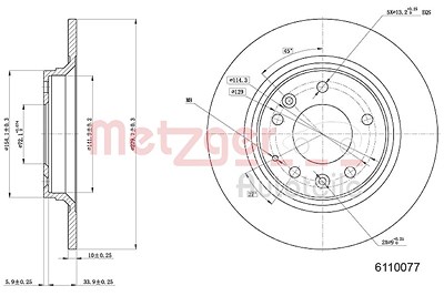 Metzger Bremsscheibe [Hersteller-Nr. 6110077] für Mazda von METZGER