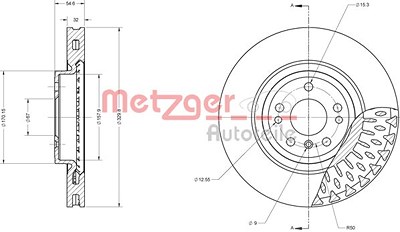 Metzger Bremsscheibe [Hersteller-Nr. 6110757] für Mercedes-Benz von METZGER