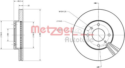 Metzger Bremsscheibe [Hersteller-Nr. 6110066] für Nissan von METZGER