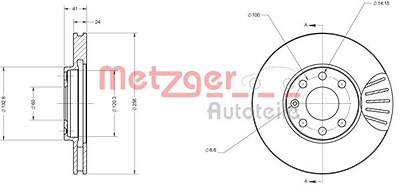 Metzger Bremsscheibe [Hersteller-Nr. 6110031] für Opel von METZGER