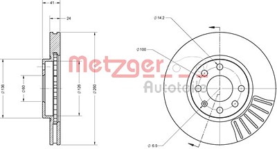 Metzger Bremsscheibe [Hersteller-Nr. 6110145] für Opel von METZGER